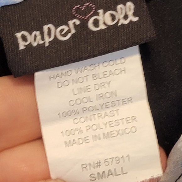Paper Doll Tank top blue black white Small - Picture 5 of 5